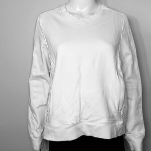 White Sweatshirt Zippered Kangaroo Front Pocket and Zippered arm pocket, size XL